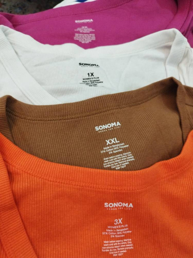 تاپ(ارسال رایگان) دکمه دار کبریتی SONOMA سایز 42 تا 48
